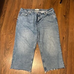 Abercrombie Blue Denim Cut-Off Jeans